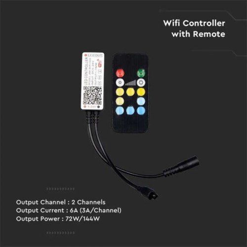 Controler banda LED Wifi 3 in 1 cu telecomanda, V-TAC