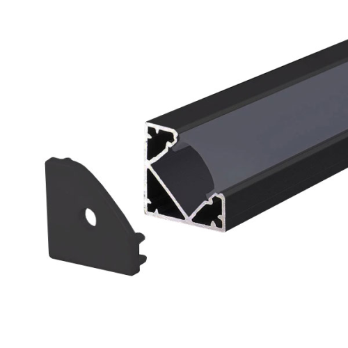 Profil aluminiu cu capac 2m 19x19 negru, V-TAC