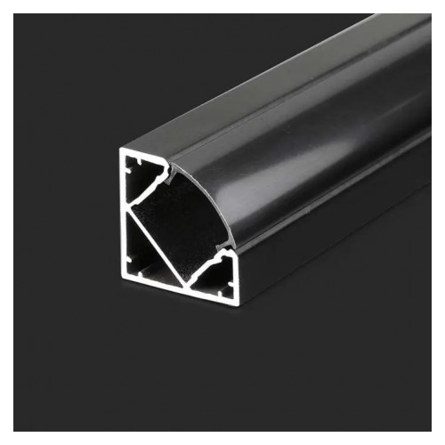 Profil aluminiu cu capac 2m 19x19 negru, V-TAC