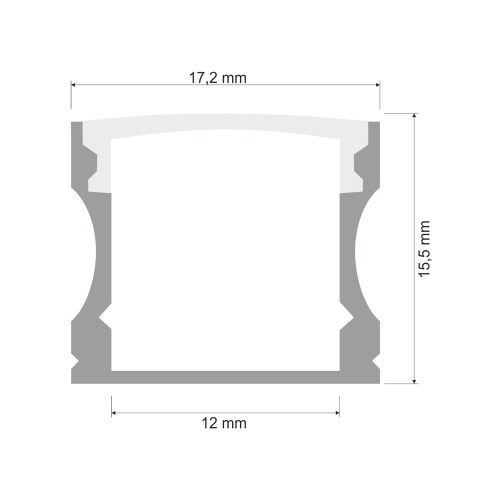 Profil aluminiu PT 2m 17.2x15.5 alb, V-TAC