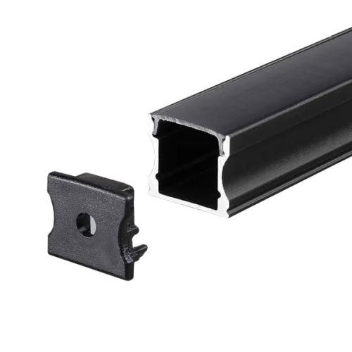 Profil aluminiu PT 2m 17.2x14.4 negru, V-TAC