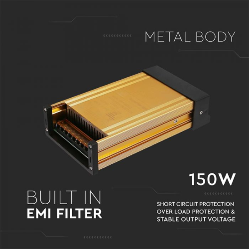 Transformator LED IP45 150W 12.5A, V-TAC