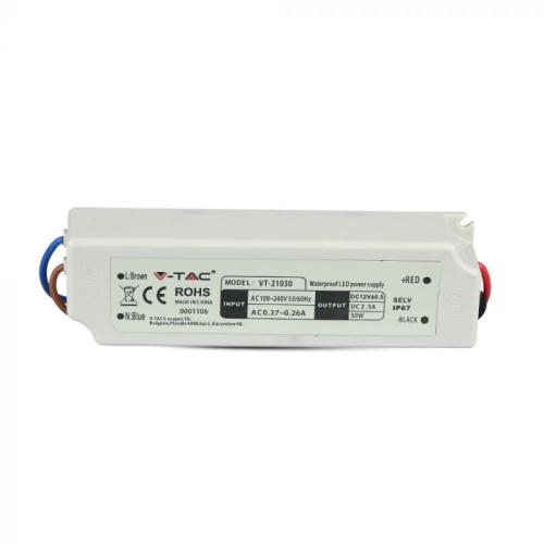 Transformator LED IP67 30W 2.5A, V-TAC