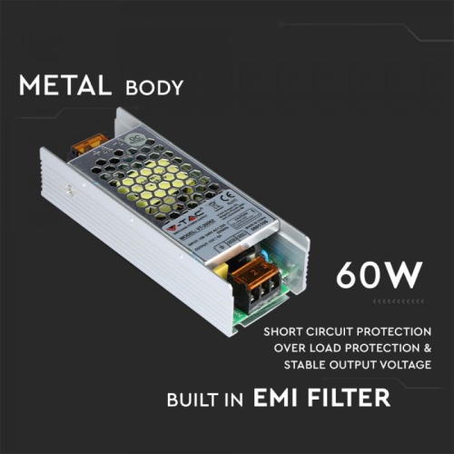 Transformator LED 60W 5A, V-TAC