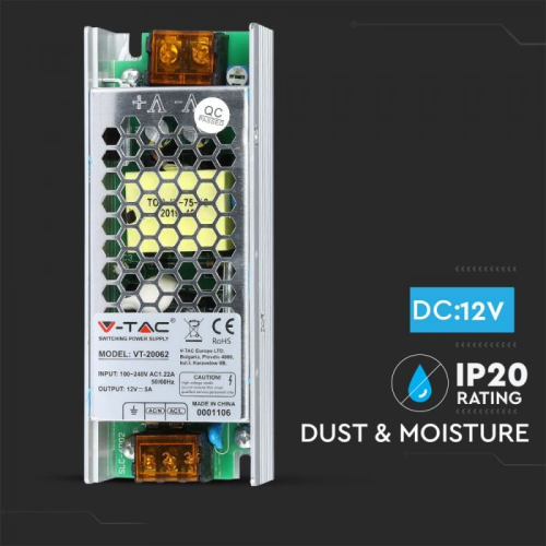 Transformator LED 60W 5A, V-TAC