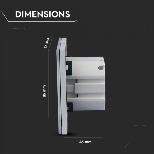 Adaptor priza tripla 16A alba, V-TAC