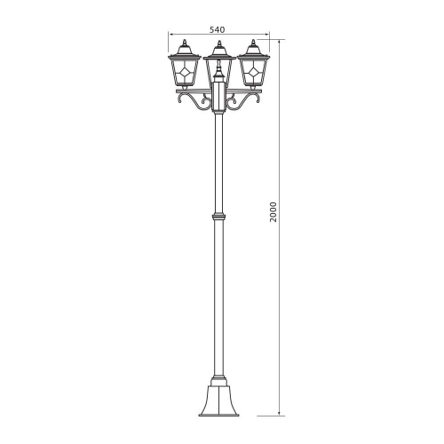 Lampa de gradina tripla Jardin E27, Vivalux