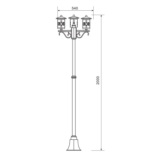 Lampa de gradina tripla Murano E27, Vivalux