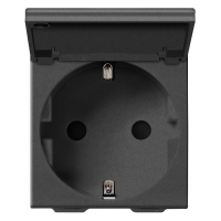 Priza schuko cu capac Neve Up carbon mat 16A, Vimar