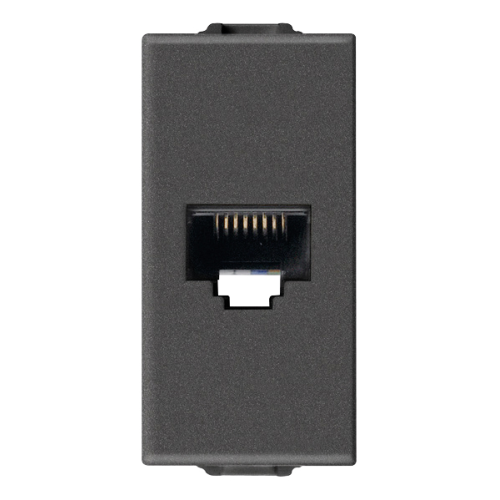 Priza RJ45 cat5e UTP Neve Up carbon mat, Vimar