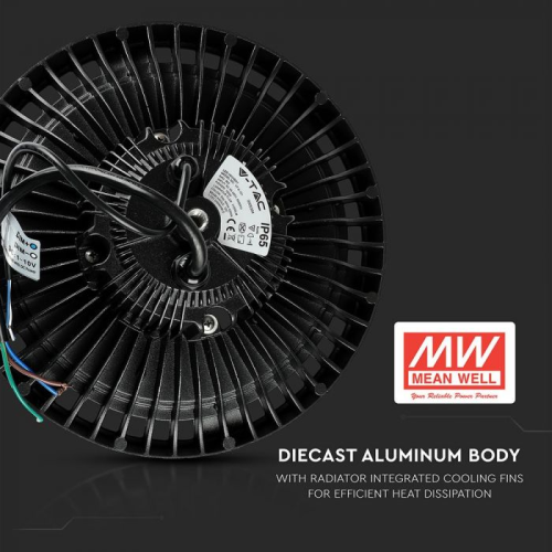 Lampa LED industriala highbay driver Meanwell Ø280x165mm 100W 6400k 5 ani garantie, V-TAC