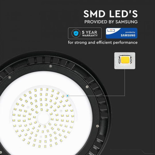 Lampa LED industriala highbay driver Meanwell Ø280x165mm 100W 6400k 5 ani garantie, V-TAC