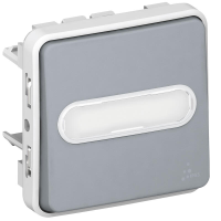Buton iluminat cu suport eticheta Plexo 10A IP55, Legrand