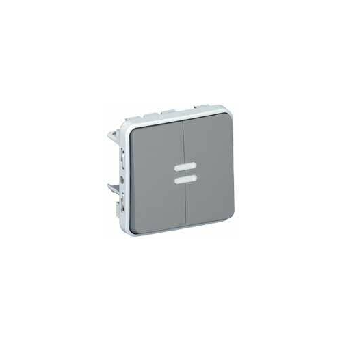 Buton iluminat dublu Plexo 10A IP55, Legrand
