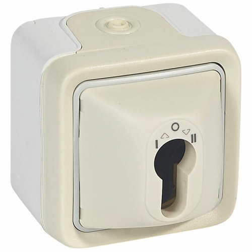 Intrerupator cu cheie 3 pozitii Plexo 10A IP55 alb, Legrand