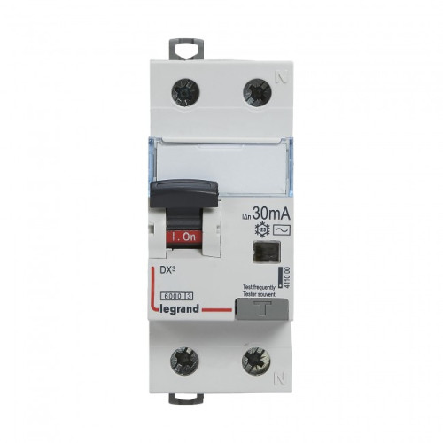 Siguranta Diferentiala 1P+N, 10A/30mA, C, 6kA, Tip AC, 2M, Legrand