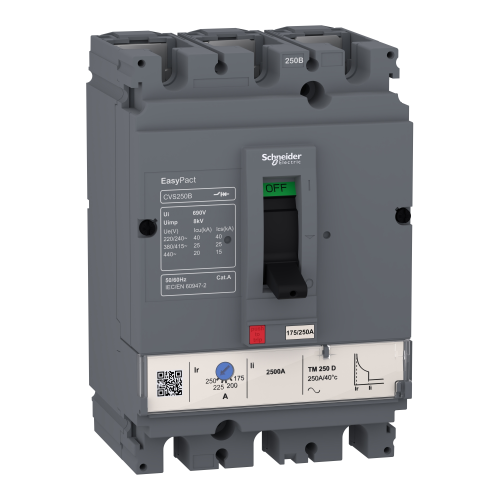 Intrerupator Compact cu declansator 3P/3D, 250A, 25 kA, Easypact Schneider