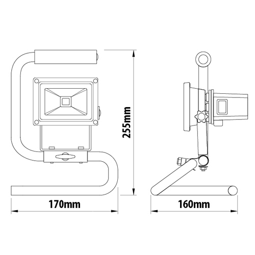Proiector LED dimabil cu acumulator 10W 5500K IP65, UltraLux