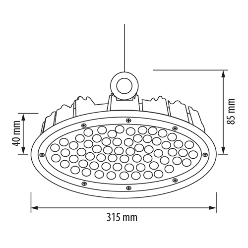 Lampa LED highbay DOB 100W 5000K IP65, UltraLux Lampa LED highbay DOB 100W 5000K IP65, UltraLux