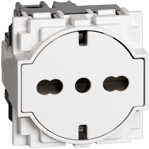 Priza standarnd germana si italiana Living Now alb 2 Module 16A, Bticino