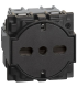 Priza standarnd germana/italiana Living Now negru 2 Module 16A, Bticino
