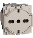 Priza standarnd germana/italiana Living Now nisipiu 2 Module 16A, Bticino