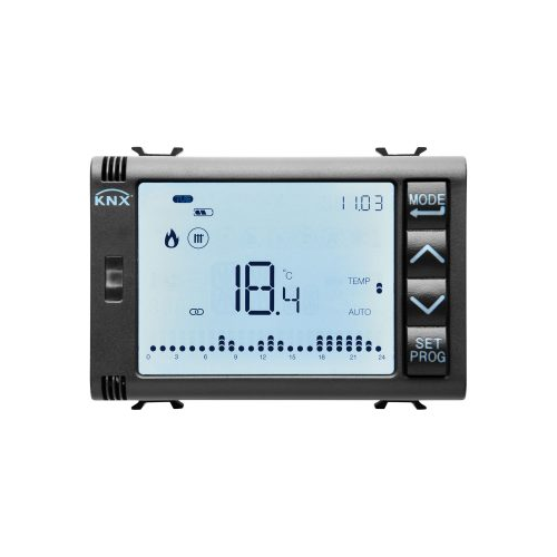 Termostat/programator cu temporizare + control umiditate KNX ChoruSmart 3M negru, Gewiss
