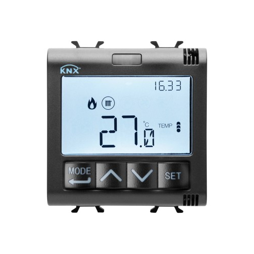Termostat cu control umiditate KNX ChoruSmart 2M negru, Gewiss