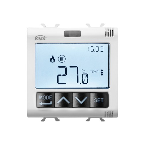 Termostat cu control umiditate KNX ChoruSmart 2M alb satin, Gewiss