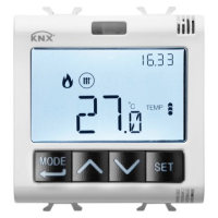 Termostat cu control umiditate KNX ChoruSmart 2M alb satin, Gewiss