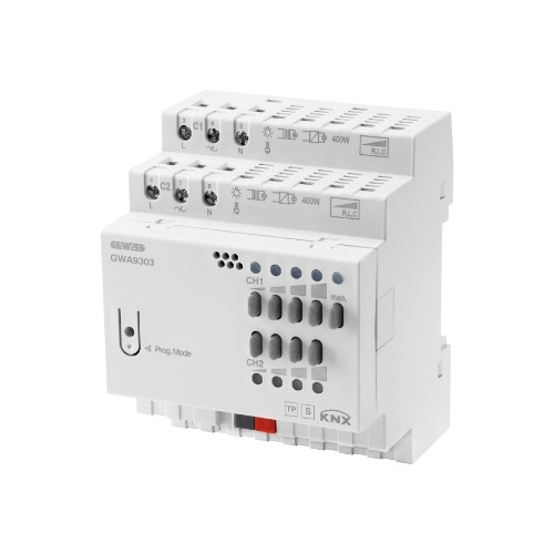 Actuator dimmer universal 2 canale KNX ChoruSmart 400W 4M, Gewiss