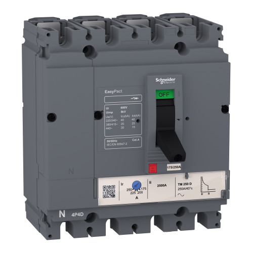 Intrerupator Compact cu declansator 4P, 160A, 25 kA, Easypact Schneider