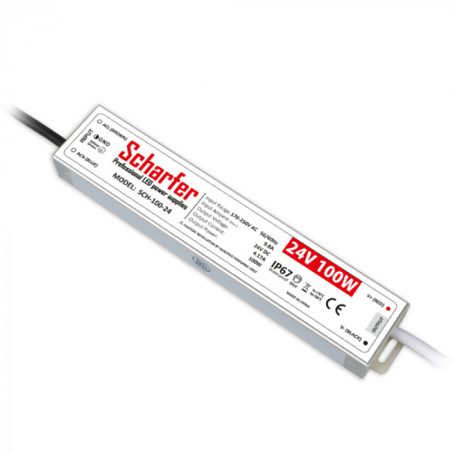 Transformator LED IP67 100W 4.17A 24V, Scharfer