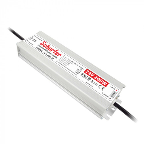 Transformator LED IP67 200W 8.33A 24V, Scharfer