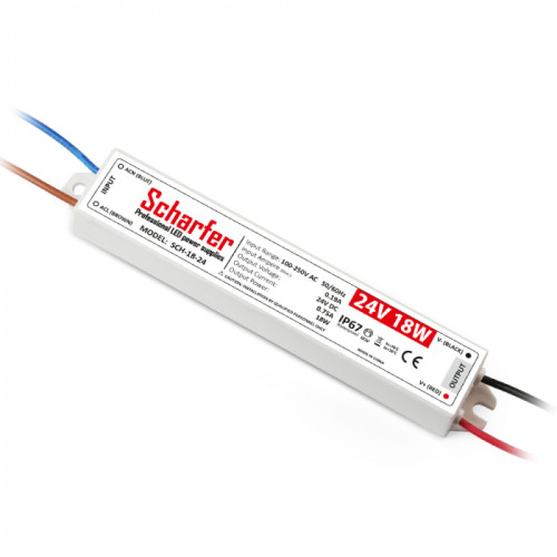 Transformator LED IP67 18W 0.75A 24V, Scharfer
