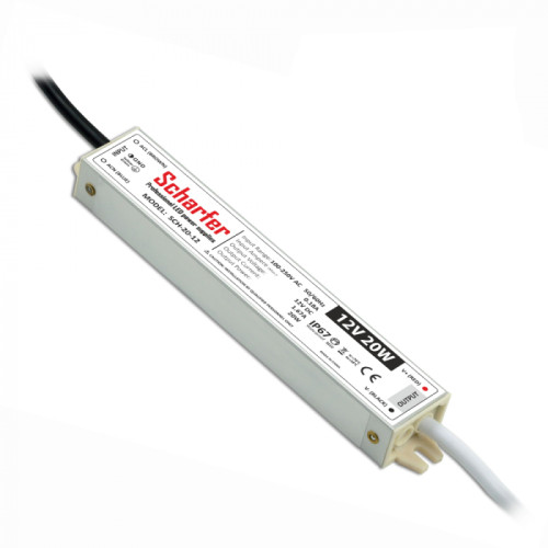Transformator LED IP67 20W 1.67A 12V, Scharfer