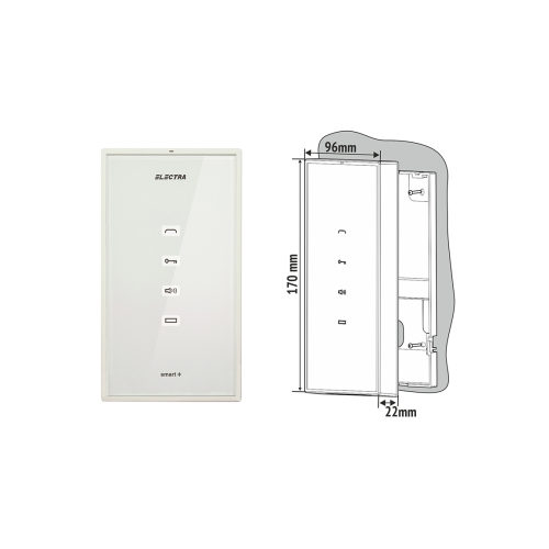 Panou audio interior alb, Electra