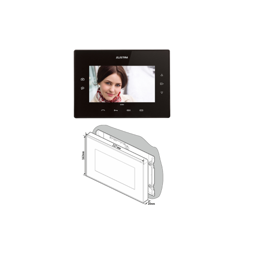 Panou video interior negru 7'' extra, Electra