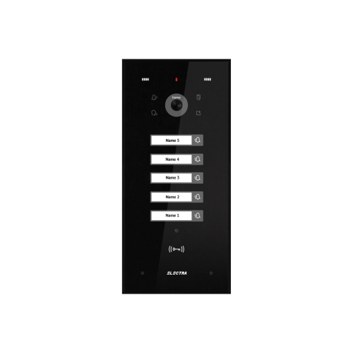Panou video exterior negru 4 familii incastrat, Electra