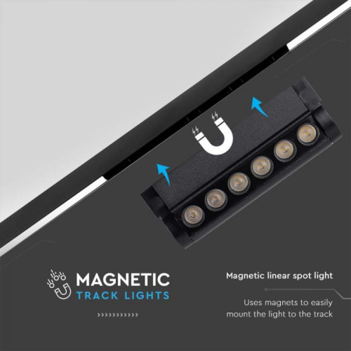 Spot LED magnetic pe sina ajustabil 48V 5W 4000k, V-TAC