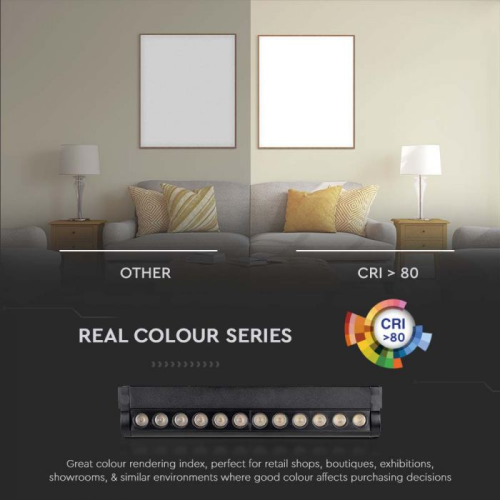 Spot LED magnetic pe sina ajustabil 48V 12W 4000k, V-TAC