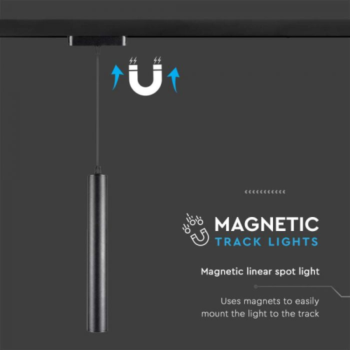 Pendul LED magnetic pe sina 48V 15W 4000k, V-TAC