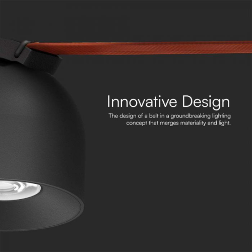 Proiector LED magnetic pe sina textila 38° 48V 10W 3000k negru, V-TAC