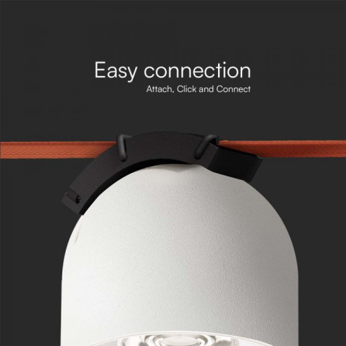 Proiector LED magnetic pe sina textila 38° 48V 12W 3000k alb, V-TAC