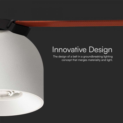 Proiector LED magnetic pe sina textila 38° 48V 12W 3000k alb, V-TAC