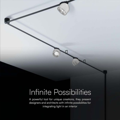 Proiector LED magnetic pe sina textila 38° 48V 12W 3000k alb, V-TAC