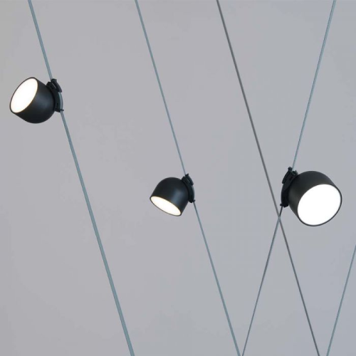 Proiector LED magnetic pe sina textila 120° 48V 12W 3000k negru, V-TAC