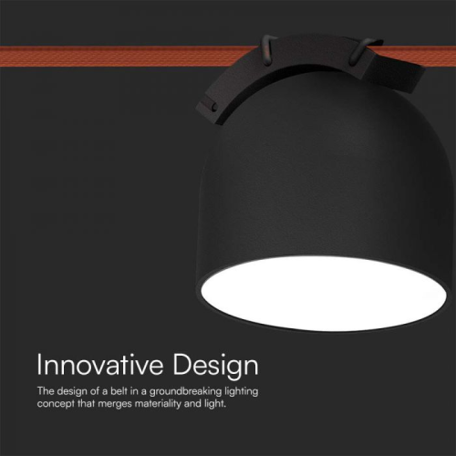 Proiector LED magnetic pe sina textila 120° 48V 12W 3000k negru, V-TAC