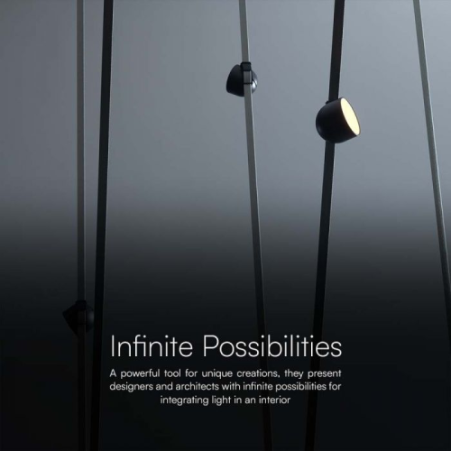 Proiector LED magnetic pe sina textila 120° 48V 12W 3000k negru, V-TAC