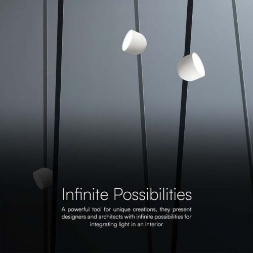 Proiector LED magnetic pe sina textila 120° 48V 12W 3000k alb, V-TAC